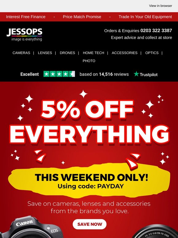 ⚡PAYDAY SALE: 5% off EVERYTHING! This weekend only ⚡