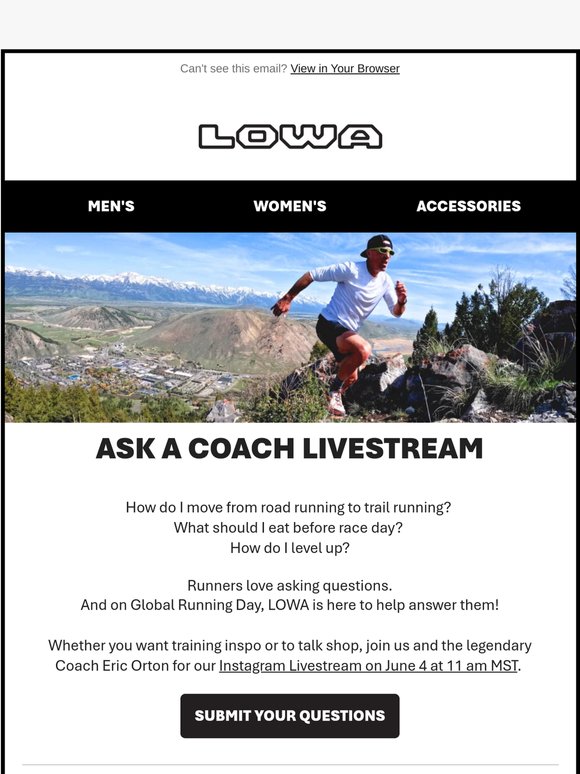Catch the Ask a Coach Livestream on Instagram June 4!