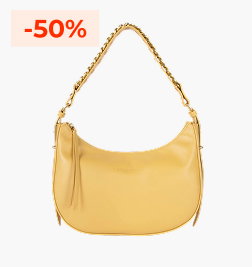 sac hobo ocre aria jaune en cuir lancaster maroquinerie