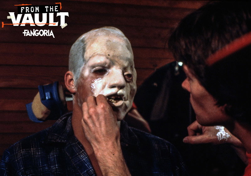 Warrington Gillette gets made up on the set of Friday the 13th Part 2.