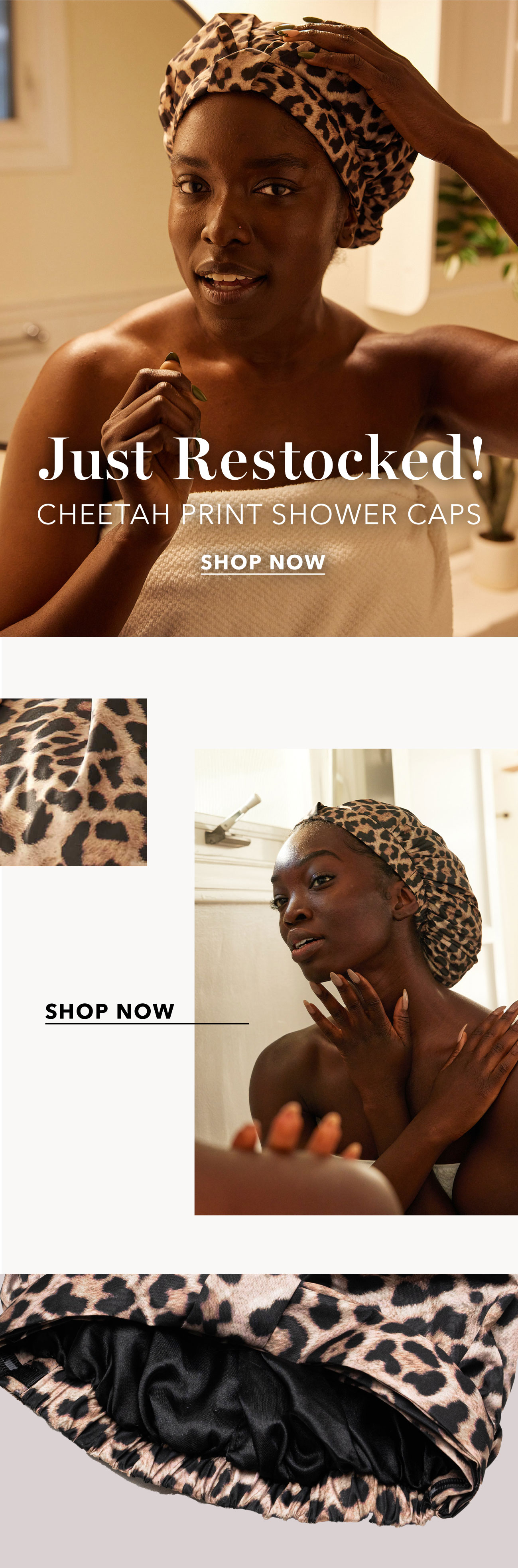 Cheetah Print Shower Cap