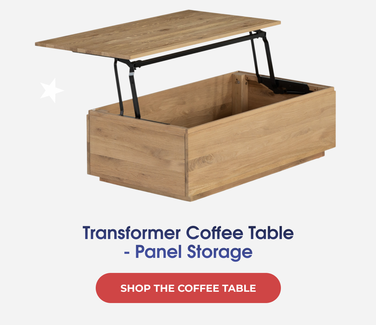 Transformer Coffee Table - Panel Storage