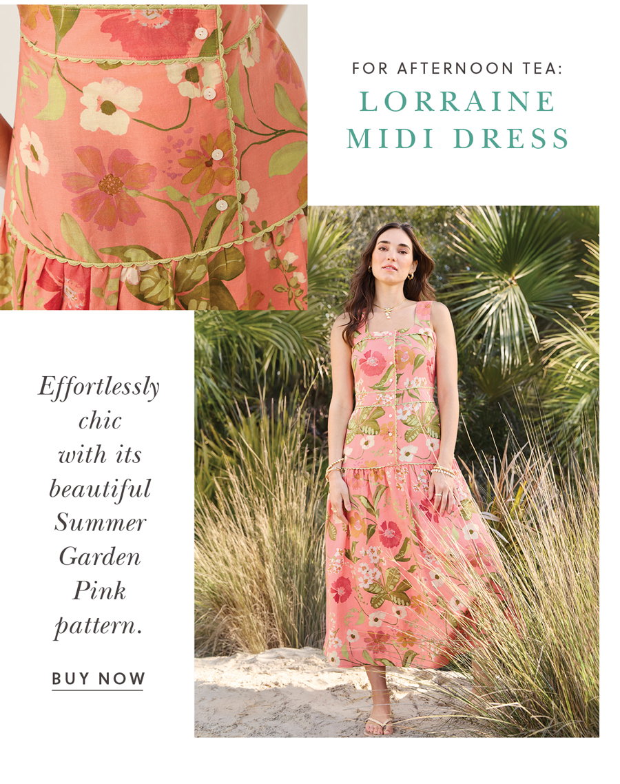 Lorraine Midi Dress Summer Garden Pink