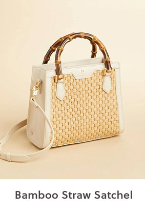 Bamboo Straw Satchel Pearl