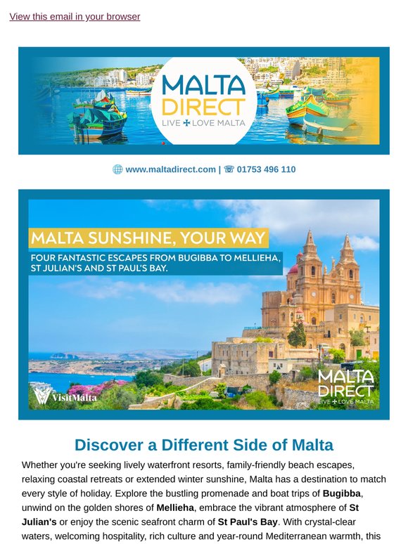 Malta sunshine, your way ☀️