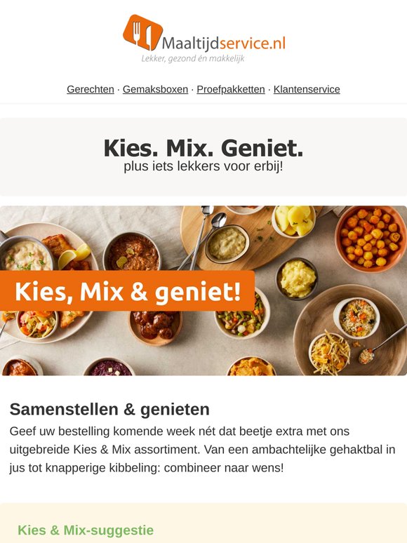Stel zelf uw maaltijd samen met Kies & Mix 😋