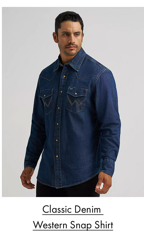 Classic denim western snap shirt