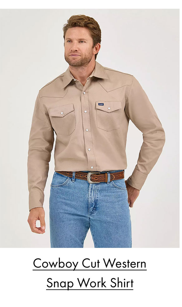 Cowboy cut western snap work shirt