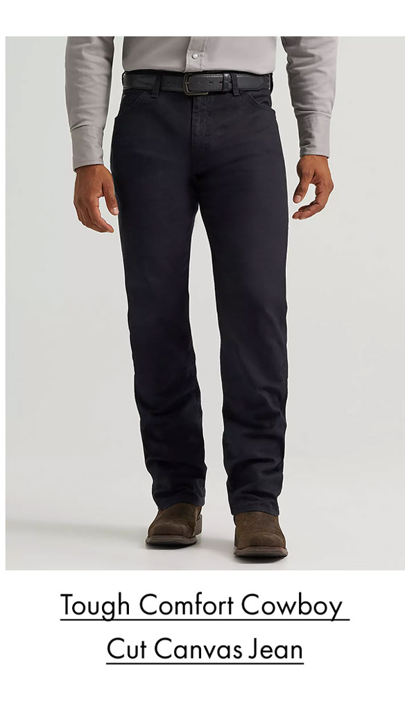 Tough comfort cowboy cut canvas jean