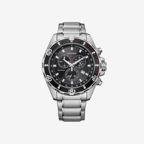 Citizen Sport Eco-Drive Chronograph Black Dial & Stainless Steel Watch