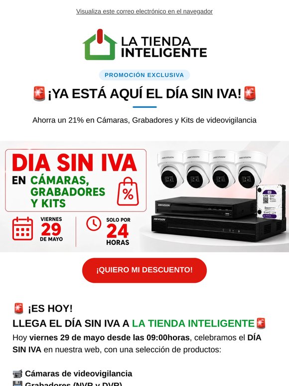 🔥DÍA SIN IVA EN CÁMARAS, GRABADORE Y KITS🔥