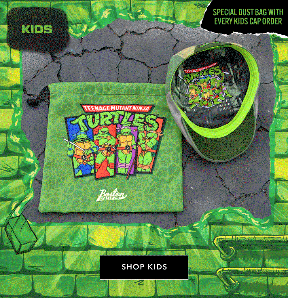Kids Teenage Mutant Ninja Turtle embroidered logo only on kids cap special dust bag with every kids cap order Shop Kids