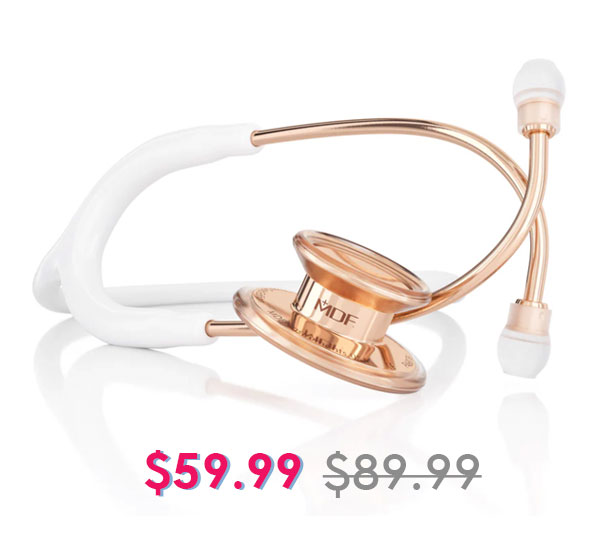 Stethoscope MDF Instruments MD One Rose Gold and White