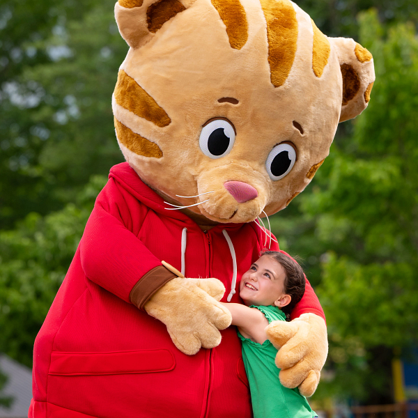 Daniel Tiger with child