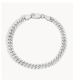 Miami Cuban Bracelet In Sterling Silver (8.5") By James Allen