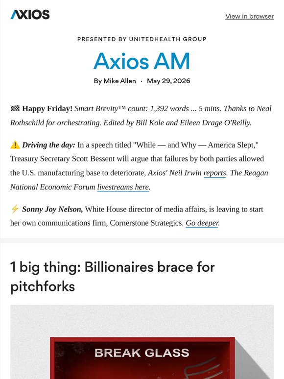 😡 Axios AM: Bracing for pitchforks