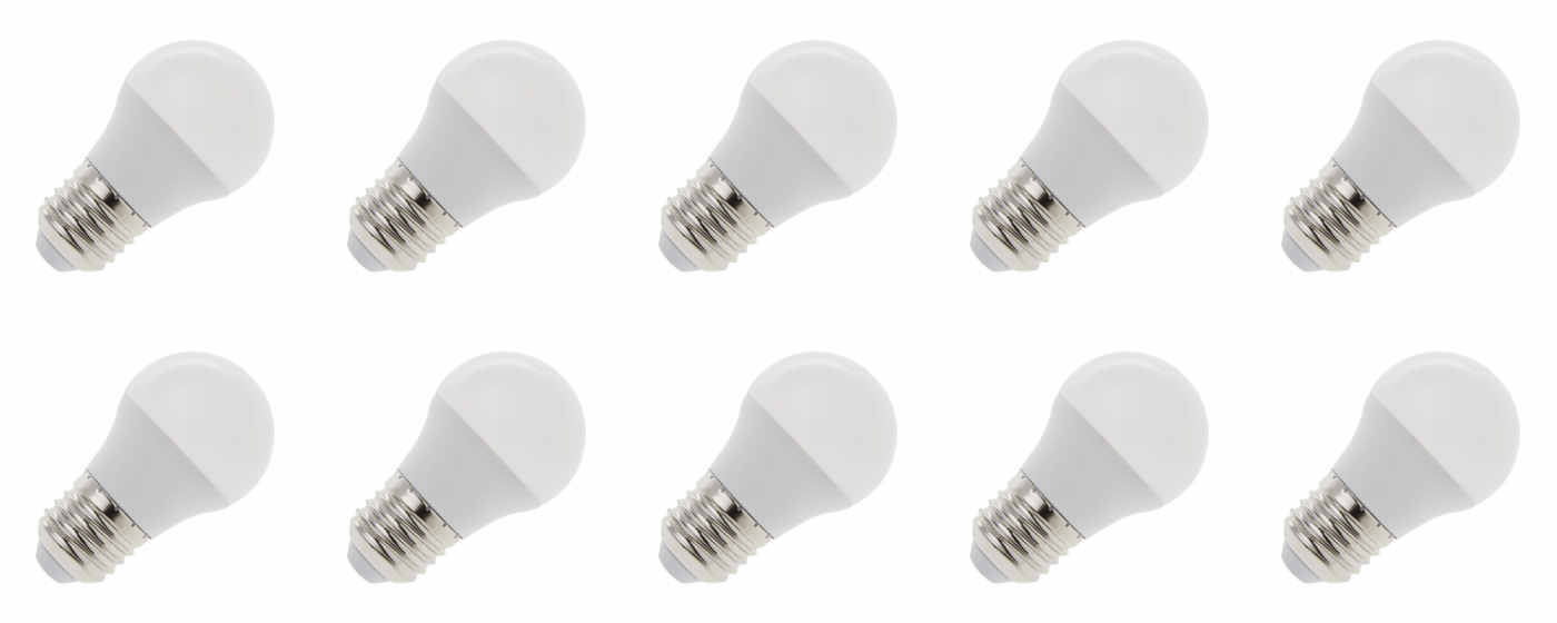 Lighto | Ampoule LED | Gros culot E27 |  Claire | 45mm | 5W | 10 pièces