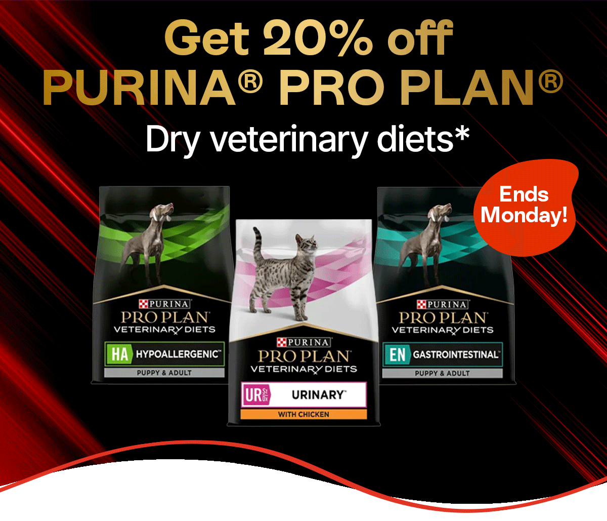 20% off selected Purina Pro Plan dry veterinary diets
