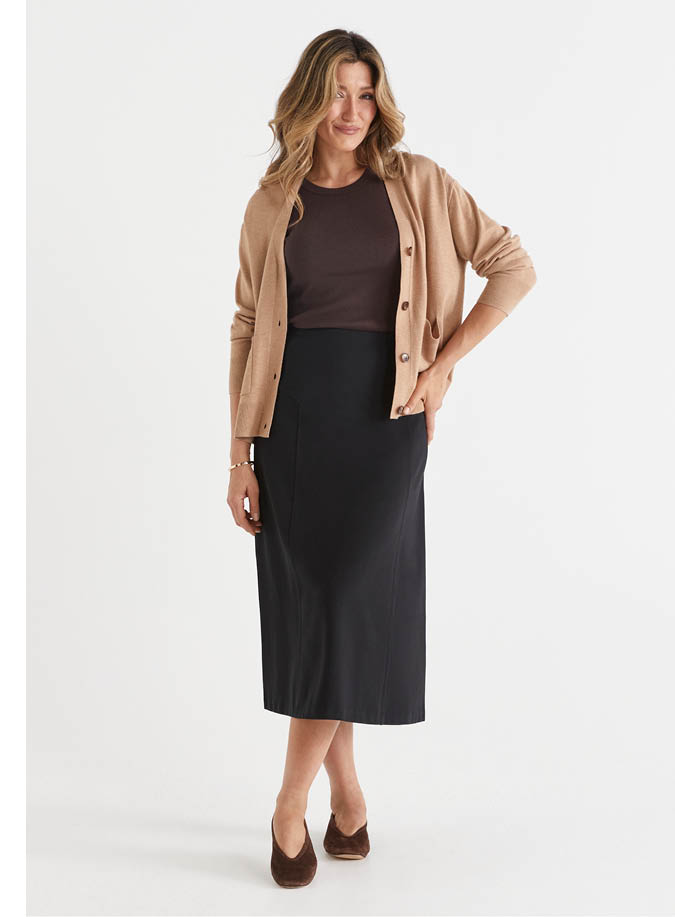 Ponte A-Line Midi Skirt