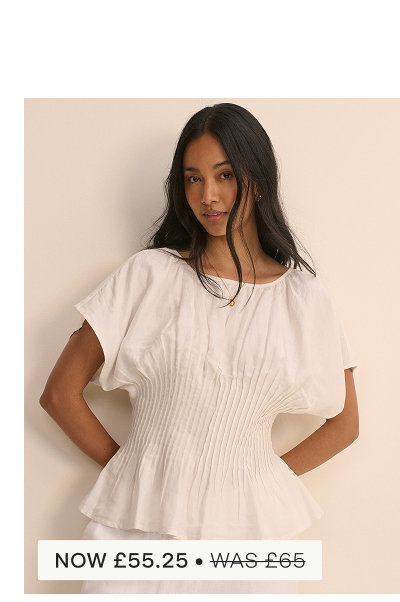 White Pintuck Short Sleeve Top 