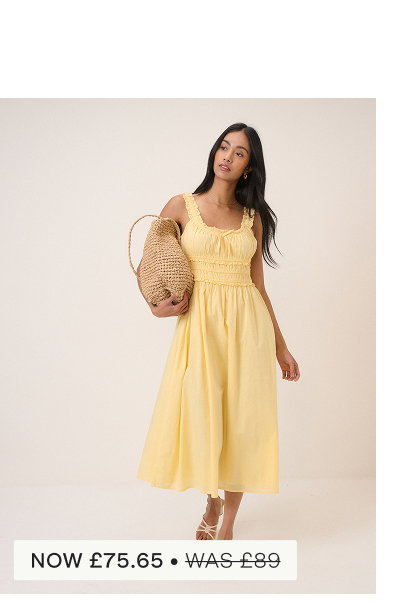 Butter Yellow Sleeveless Ariel Midi Dress