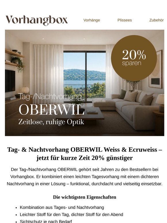 Diese Woche im Angebot: Tag-/Nachtvorhang OBERWIL