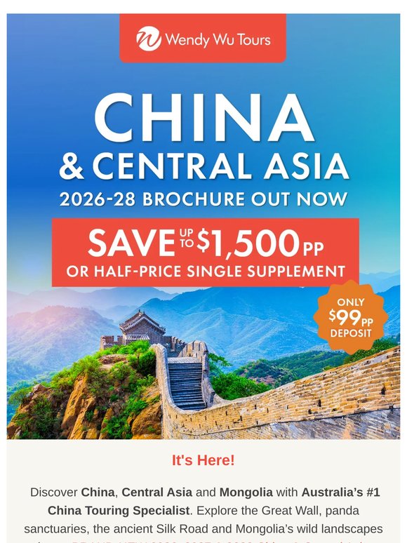 Valued Customer, save Big on China & Central Asia in 2027 & 2028