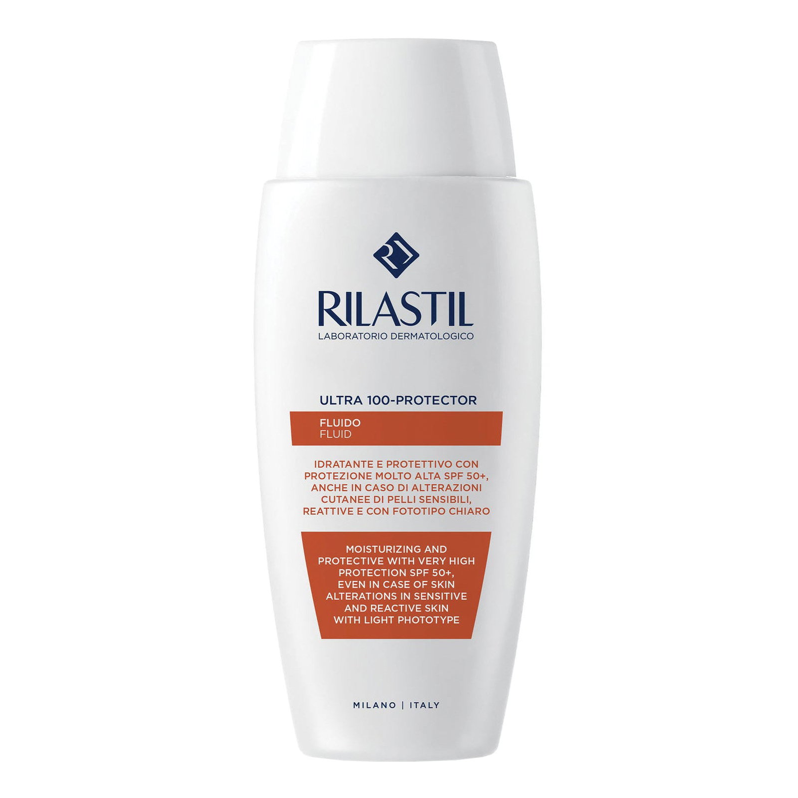 Rilastil Sun Ultra 100 | Fluido Solare Viso Corpo SPF50+ | 50 ml