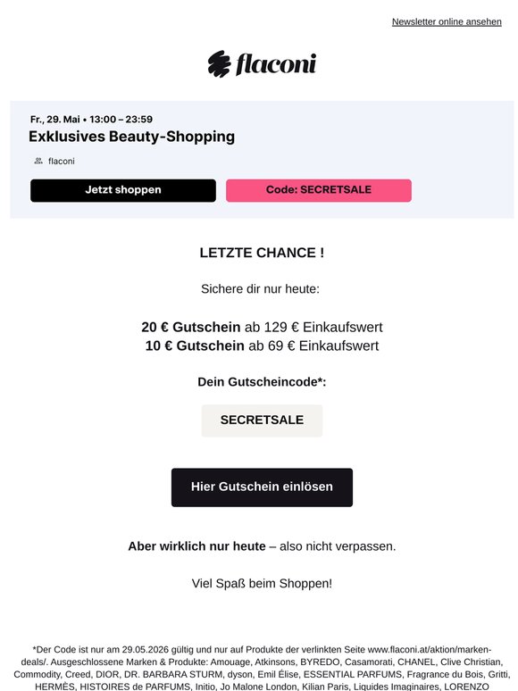 🚨 LETZTE CHANCE: Dein 20 €-Gutschein