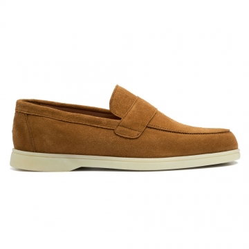 Sennen Saddle Loafer in Caramel Suede