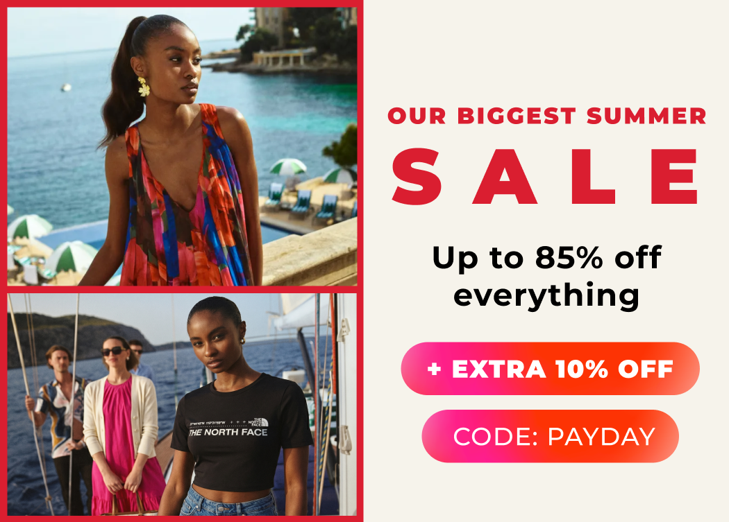 OUR BIGGEST EVER SUMMER SALE UP TO 85% OFF EVERYTHING +EXTRA 10% OFF CODE: PAYDAY