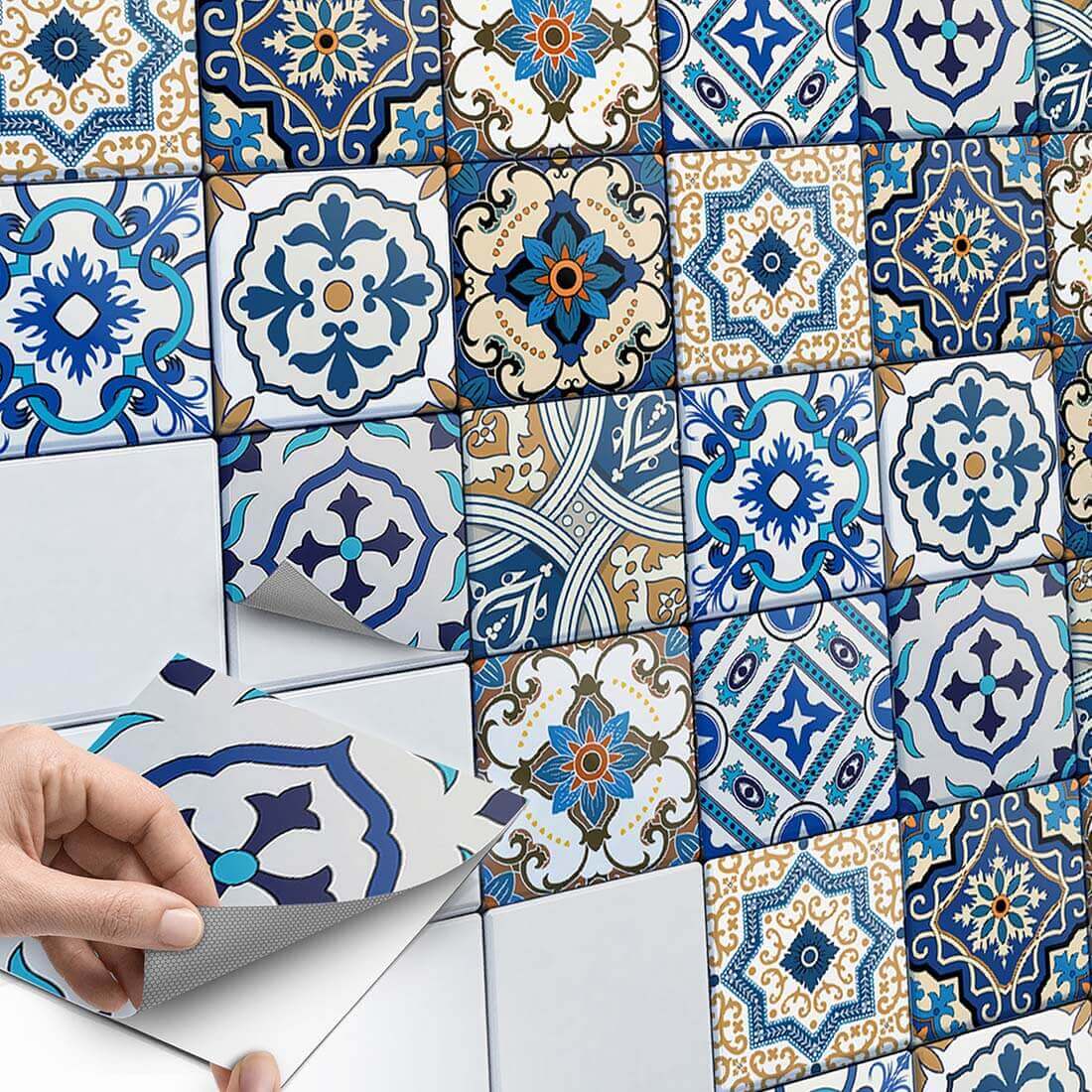 Image of Fliesenaufkleber Set für Küche & Bad  - Design: Lisboa Azulejos