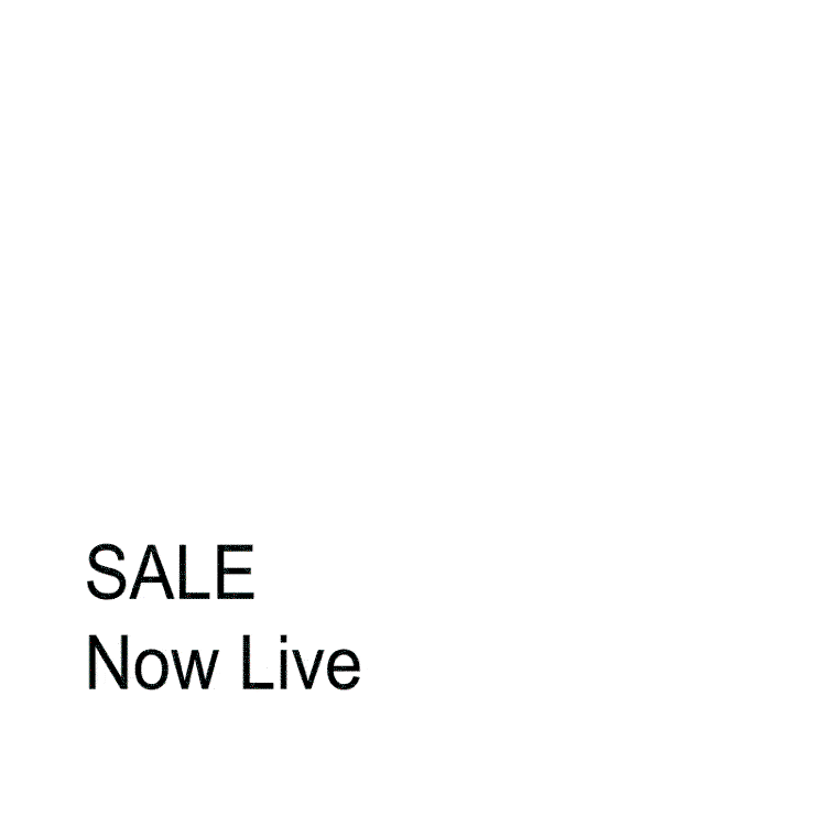 a white background with the words sale now live