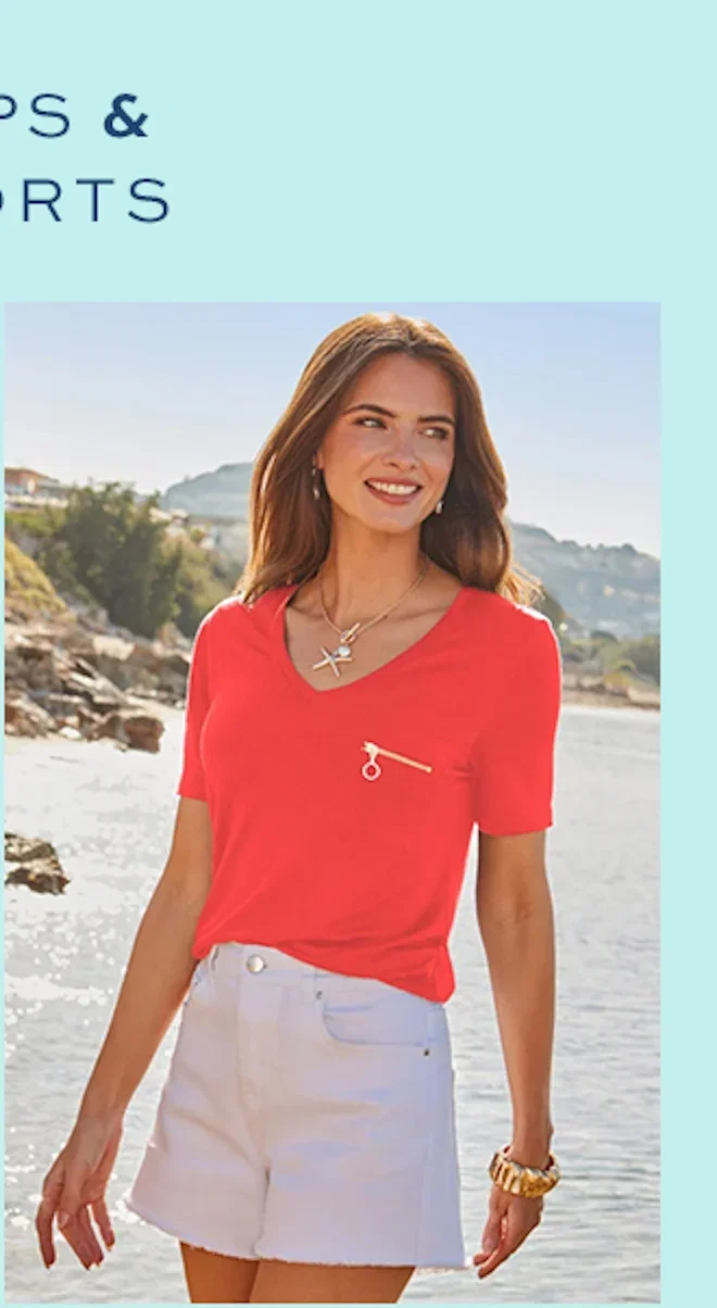 Coral Zip Detail T-Shirt