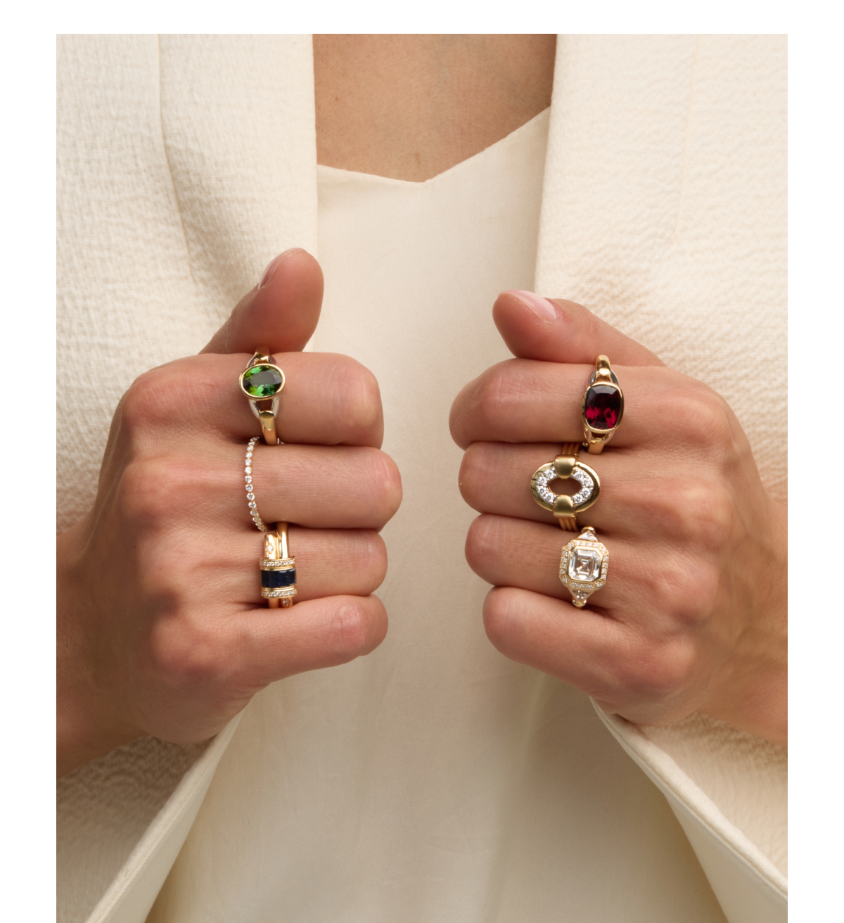 Gemstone Luxe Buckle Rings