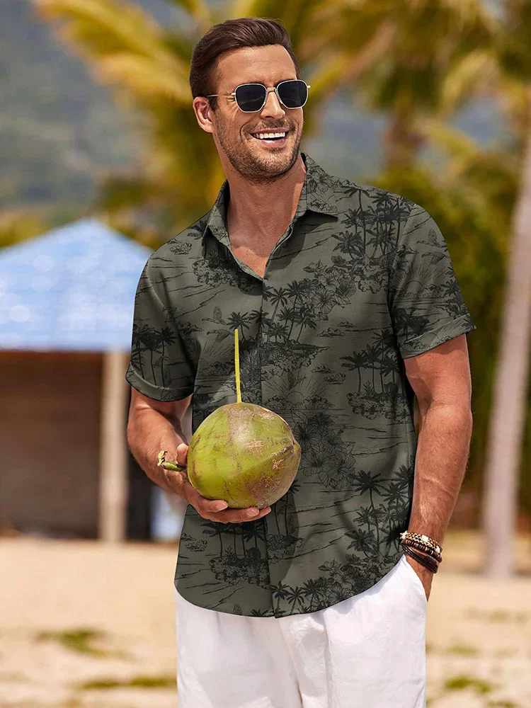 Image of Designer Floral Linen Blend Shirt (US Only)