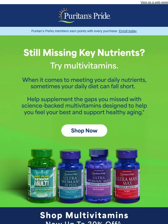 All Multivitamins are Up to 30% Off