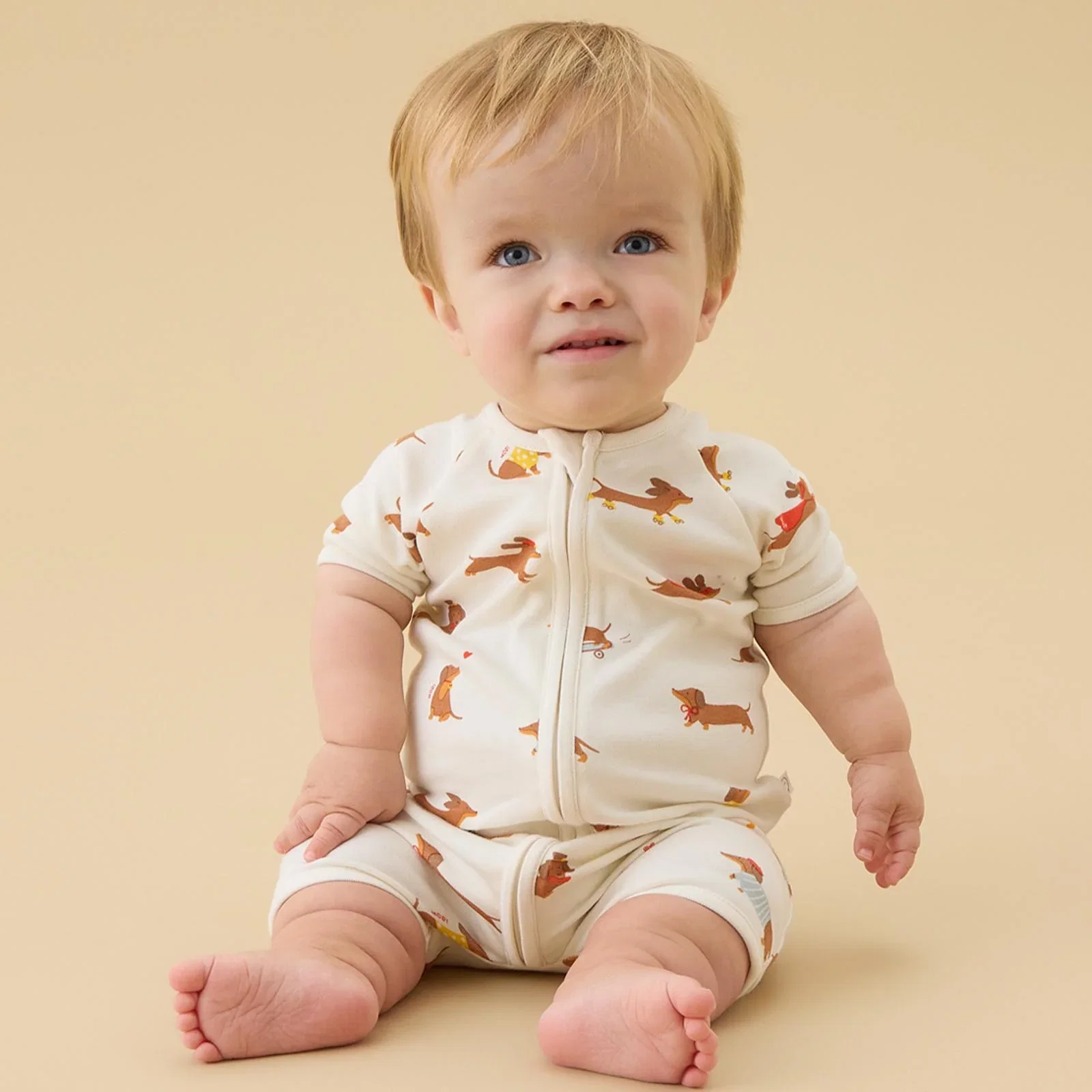 Image of Sausage Dog Summer Sleepsuit