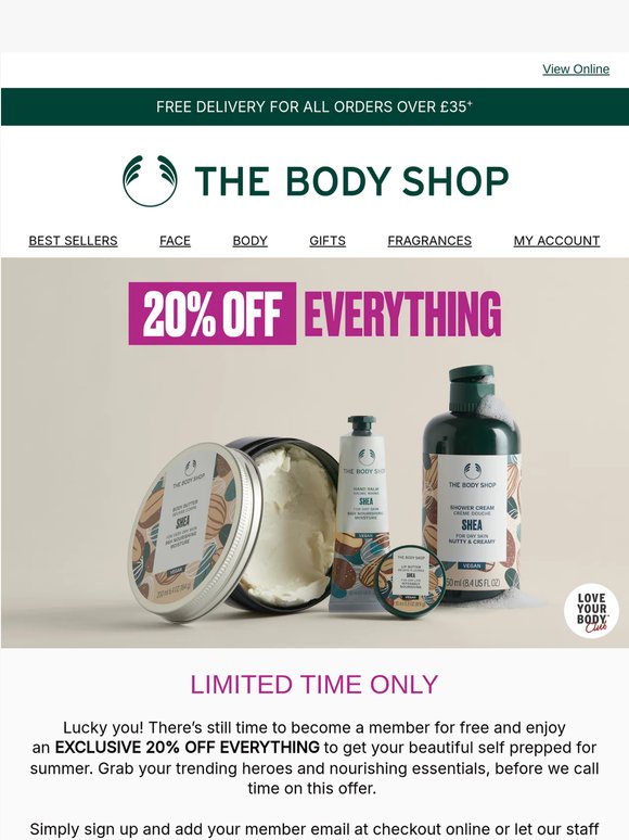 Enjoy 20% OFF Everything – Member Special