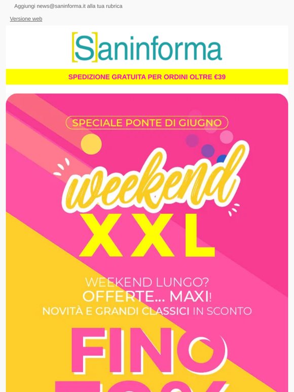 Weekend lungo, Offerte... Maxi! 😍 Sconti fino 70% + Extra riservato