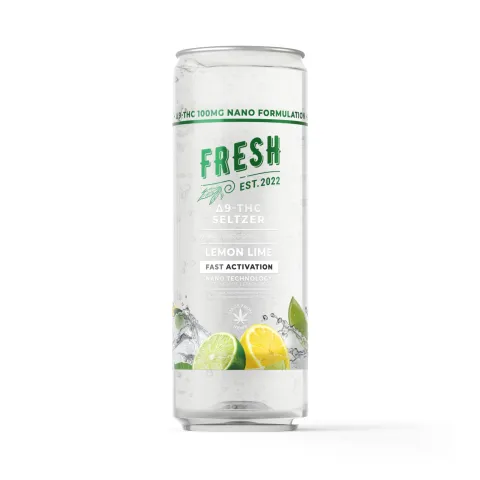 Image of 100mg Lemon Lime THC Seltzer - D9 Nano - Fresh