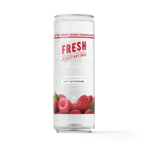 100mg Raspberry THC Seltzer - Delta 9 Nano - Fresh