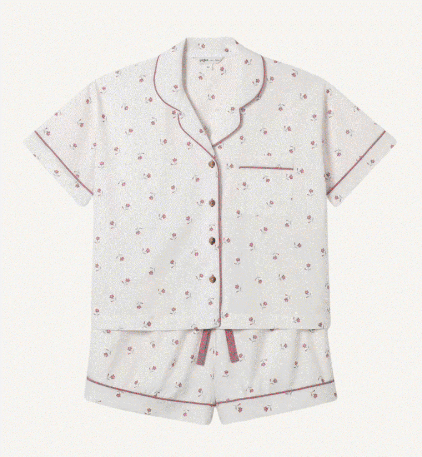 Pearl Posy Bud Cotton Shorts Set