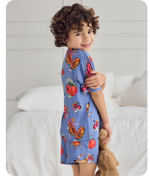 Kids Fruit Party Print Short Pyjama Set