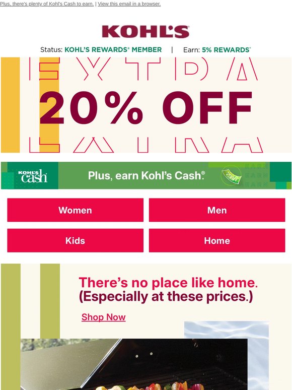 20% off 😊 Kohl's Cash 🤑 Full cart 🛒