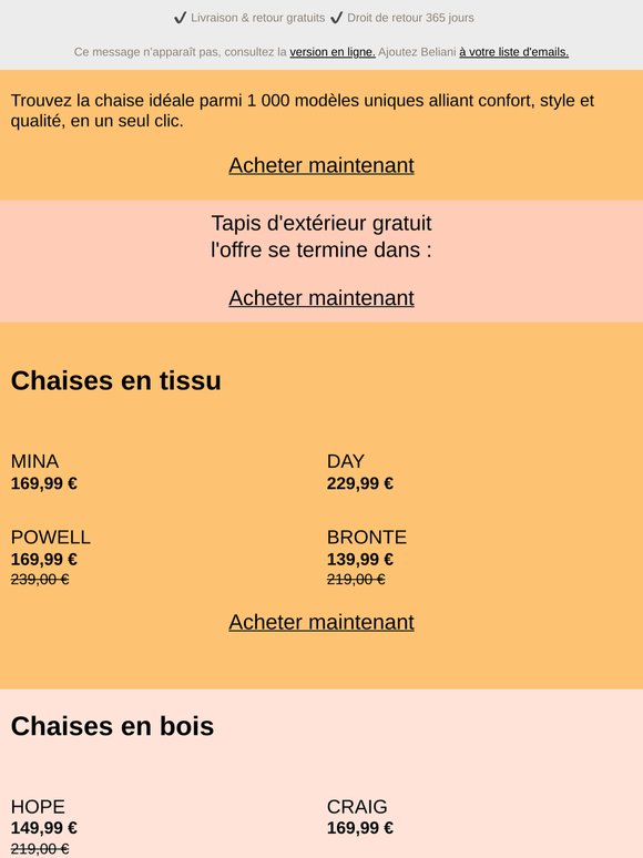Trouvez la chaise qui vous convient parmi plus de 1 000 modèles et designs 🪑