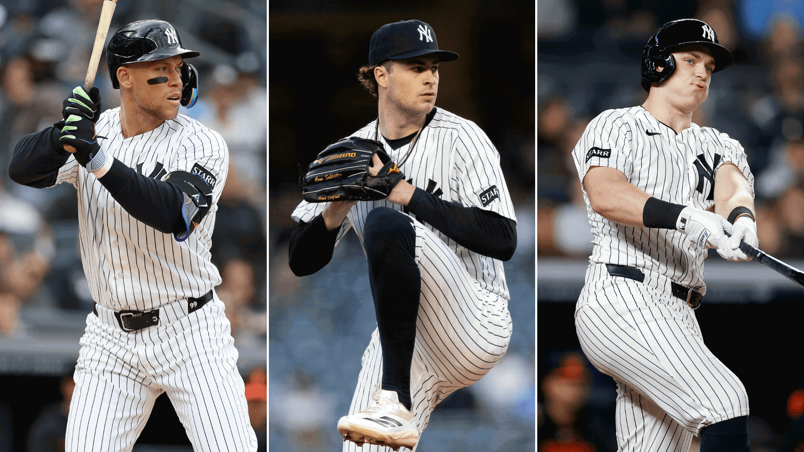 Aaron Judge, Cam Schlittler and Ben Rice