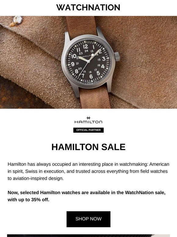 Up to 35% off Hamilton Watches - WatchNation