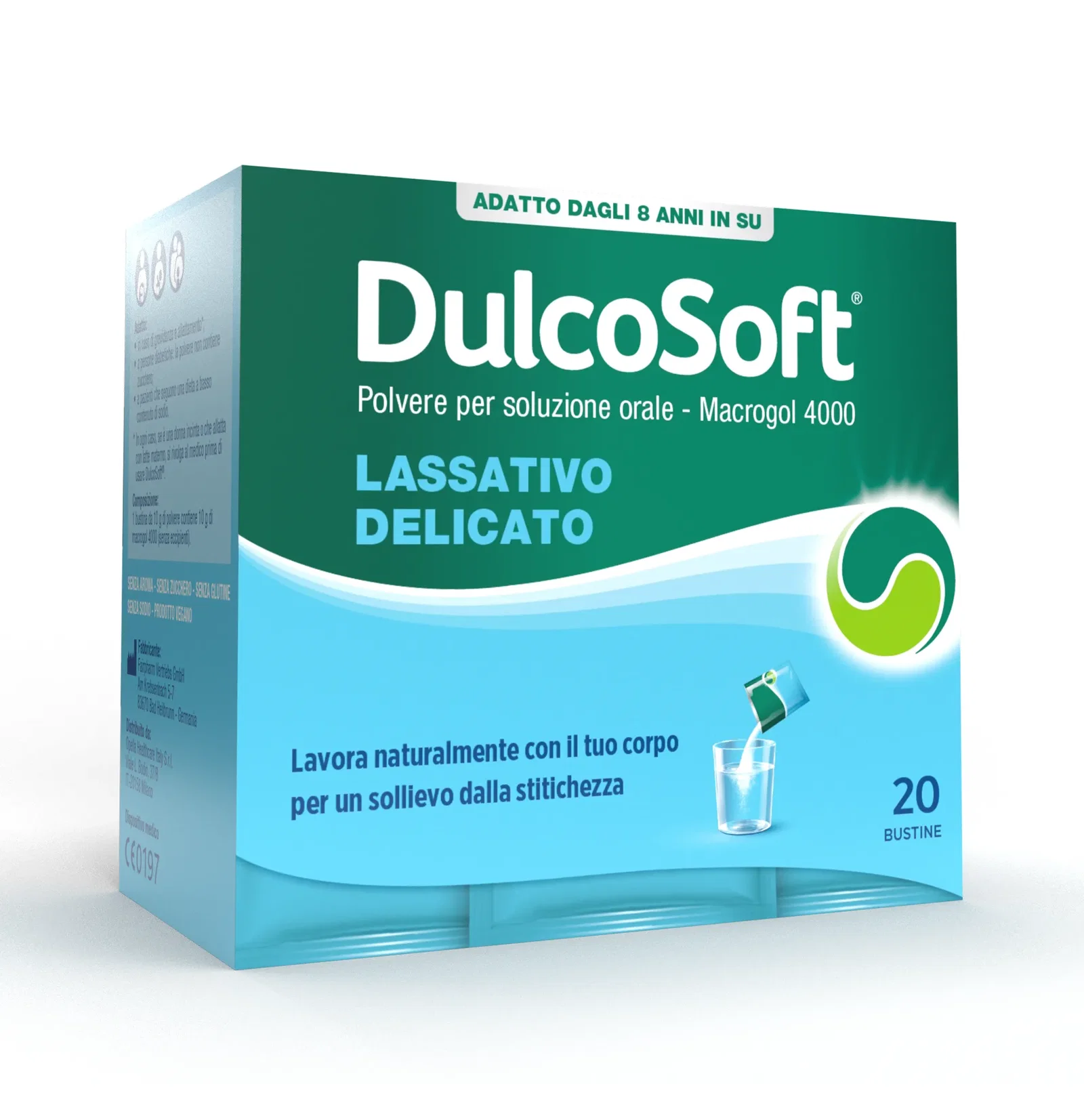 Dulcosoft Polvere per Soluzione Orale, Lassativo, Macrogol per Stitichezza 20 Bustine