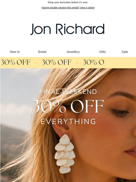 Final Weekend: 30% Off Everything